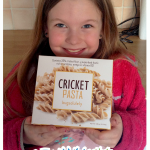 girl tasting Cricket Pasta